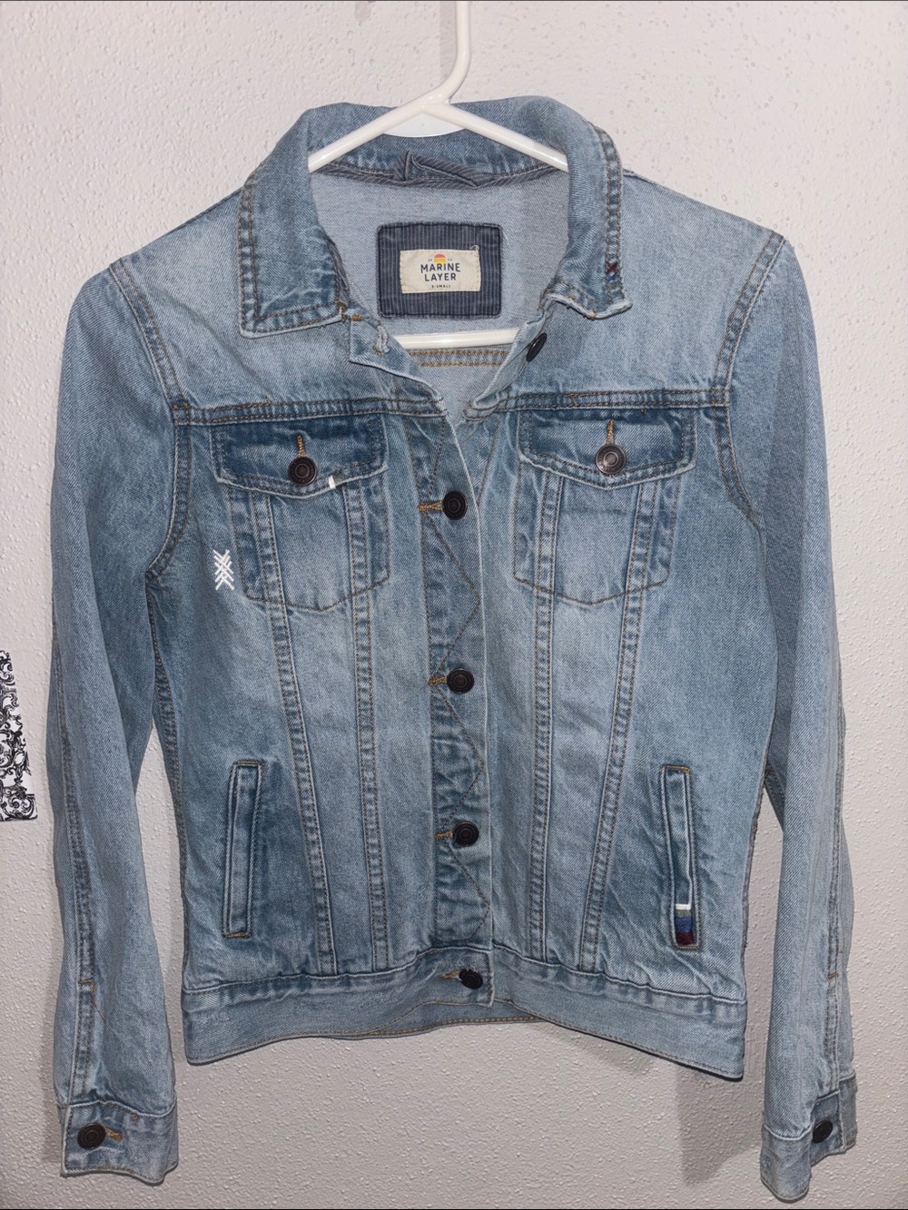 Marine Layer Light Blue Denim Jean Jacket (size x-small)